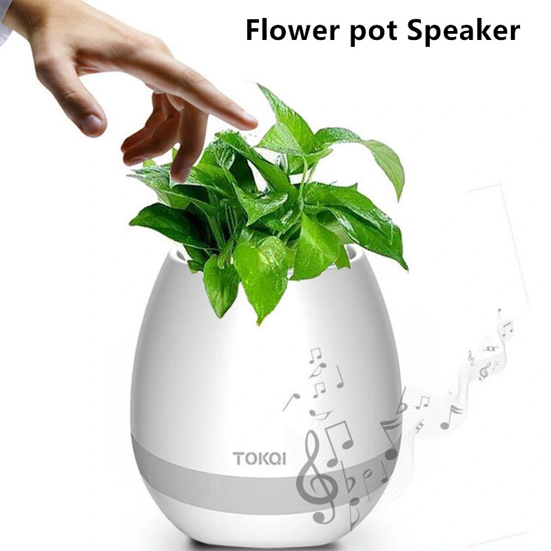 La magia de la música inteligente Maceta altavoz Bluetooth tocando el piano el sonido de la Planta Real