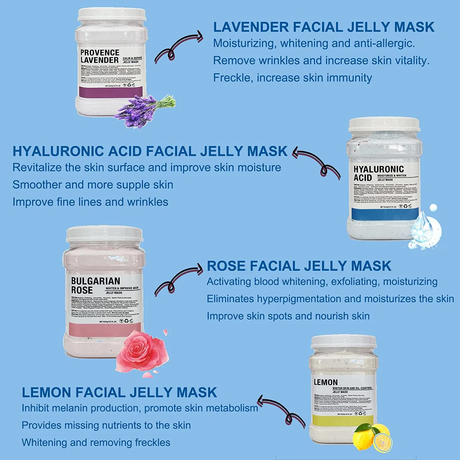 Aixin Beauty Cosmetics Jelly Mask Powder for Facials Skin Care, Hyaluronic Acid Face Masks Moisturizing, Brightening Mask Powder for Wrinkles & Acne