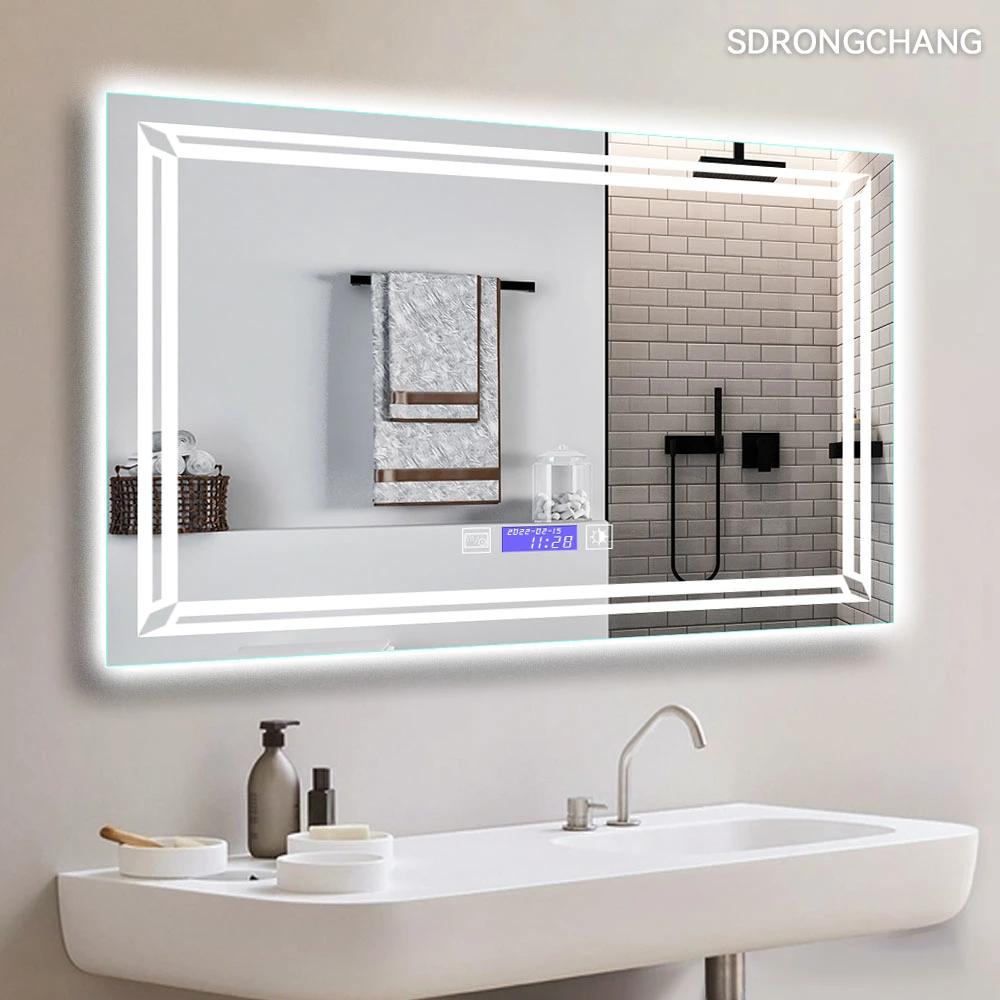 Home Decor with Bluetooth Touch Sensor Anti Fog Wall Decor Smart LED Light Mirror