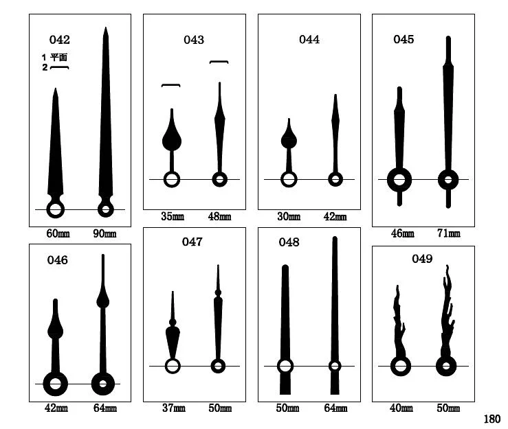 Cheap 110mm minute main mains de l'Horloge Horloge en aluminium noir Aiguilles pour mur horloges de quartz