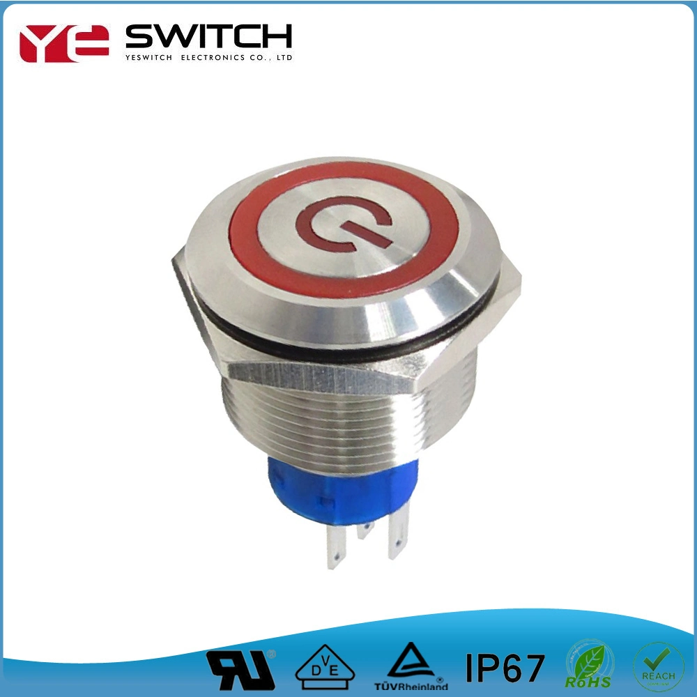 Electrical IP67 Waterproof Stainless Steel Push Button Switch with RoHS Certificates