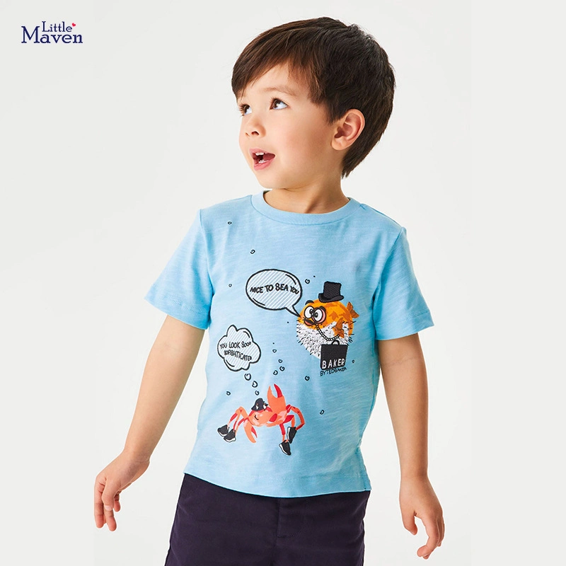 Venta caliente Ropa de niños Camiseta Mayorista Tees para niños Estampado de dibujos animados Camiseta de algodón 100% Fábrica de ropa para niños y niñas Envío directo