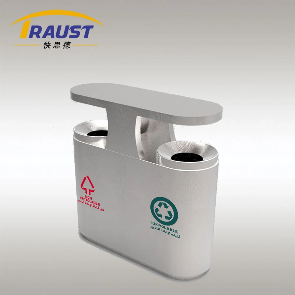 Traust Recycling Metal Stainless Steel Garbage Waste Trash Sorting Bin