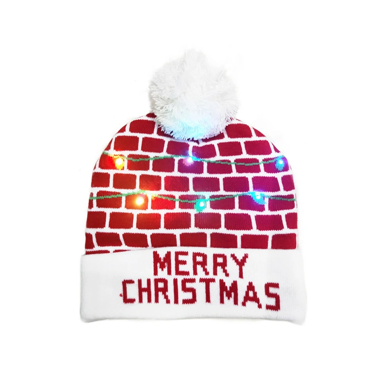 Presentes de festa Fenny da Novelty LED Capt tricotados iluminam o Natal Gorro