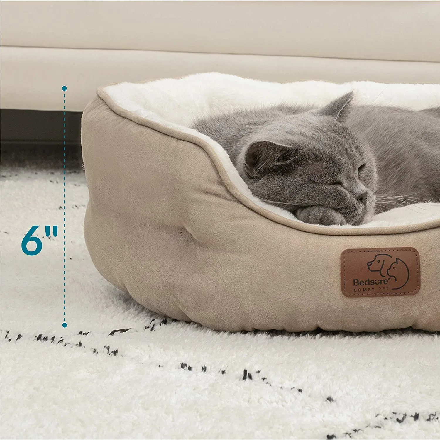 Kleines Hundebett für kleine Hunde waschbare runde Katzenbetten Für Indoor Katzen Durable Donut Haustier Bett