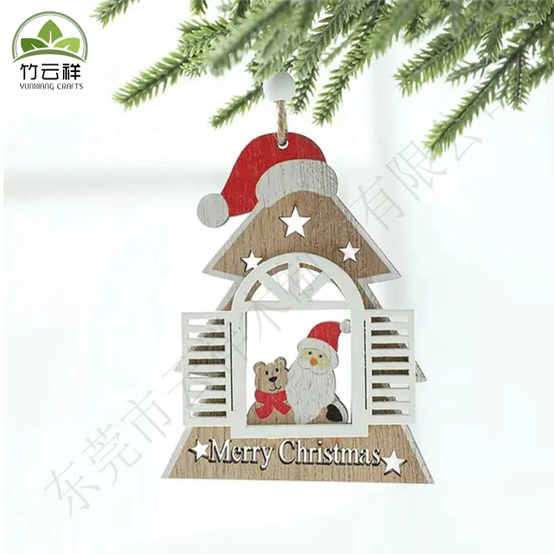 Adornos de árbol de Navidad Artesanía decorativa de madera