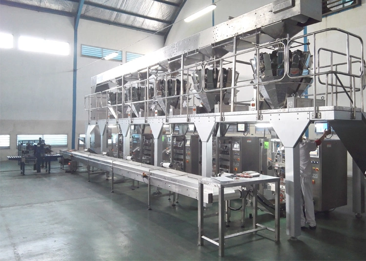 Vertical Food Granule Packing Machine Multihead Weigher for Snacks Slice Chips Foods