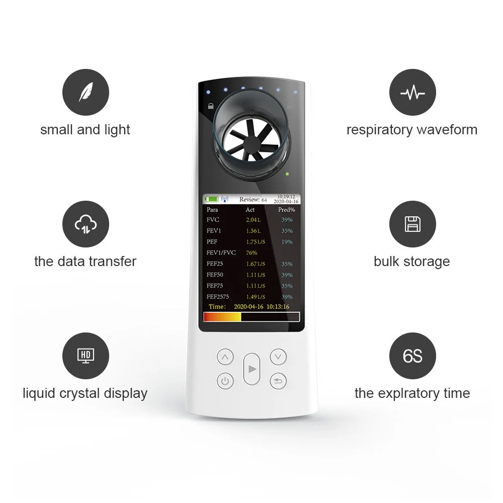 Color Display Spirometer USB Oc Software Spirometry Lung Volumetric Device