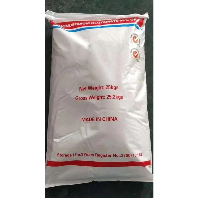 Aditivos para alimentos Monosodium Glutamate Msg 99% CAS 32221-81-1 Msg Glutamato monosódico 99% 25kgs Bolsa 20 30 40 60 80 Malla Ajinomoto 99%