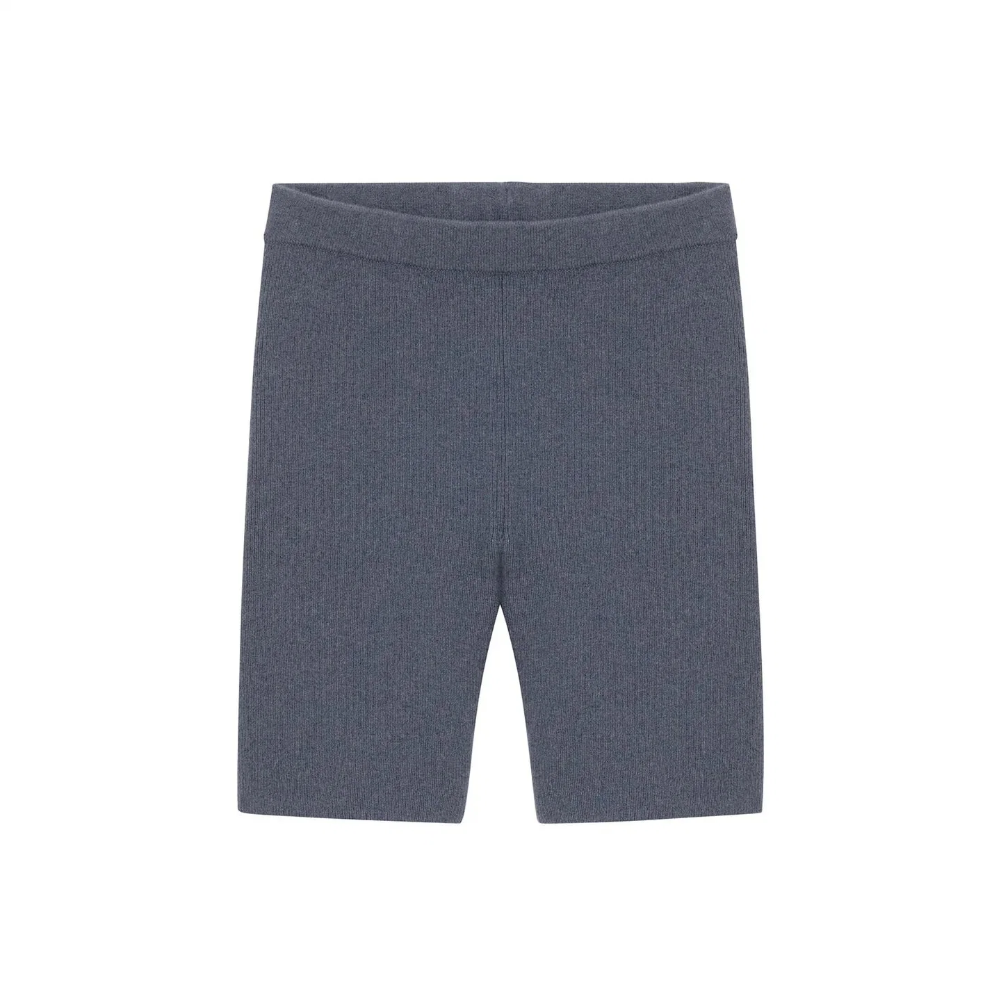 Neu Ankunfts-Slate Blue Gerippte Cashmere Kurze Hose