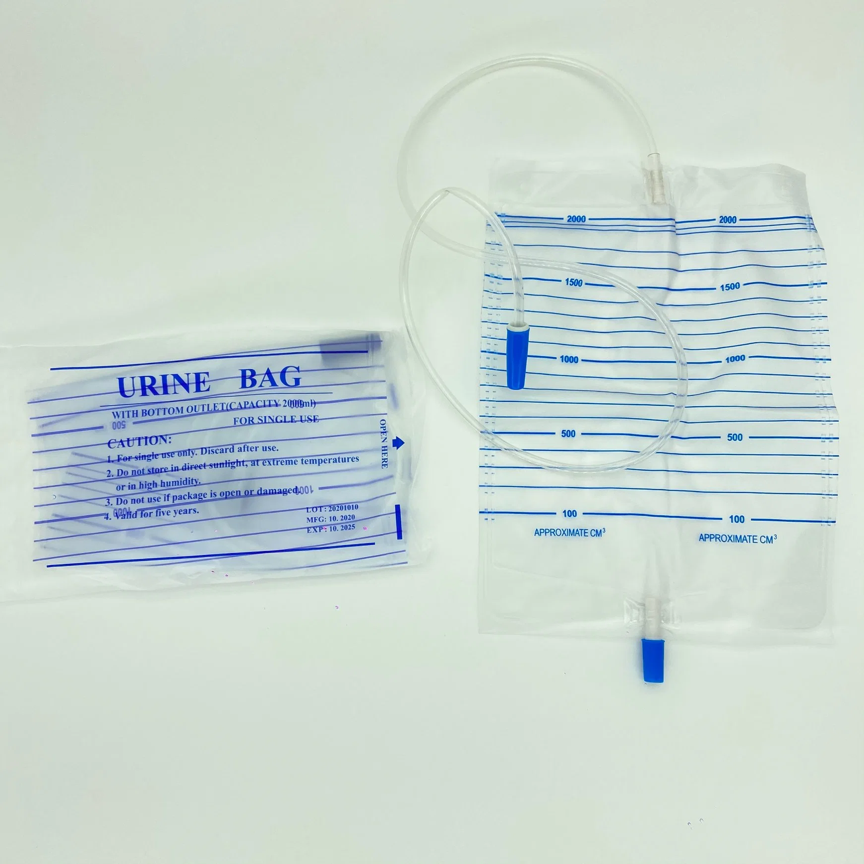 Sac d'urine médicale avec Push Pull/T-Tap/ valve ou crochet pour Usage unique