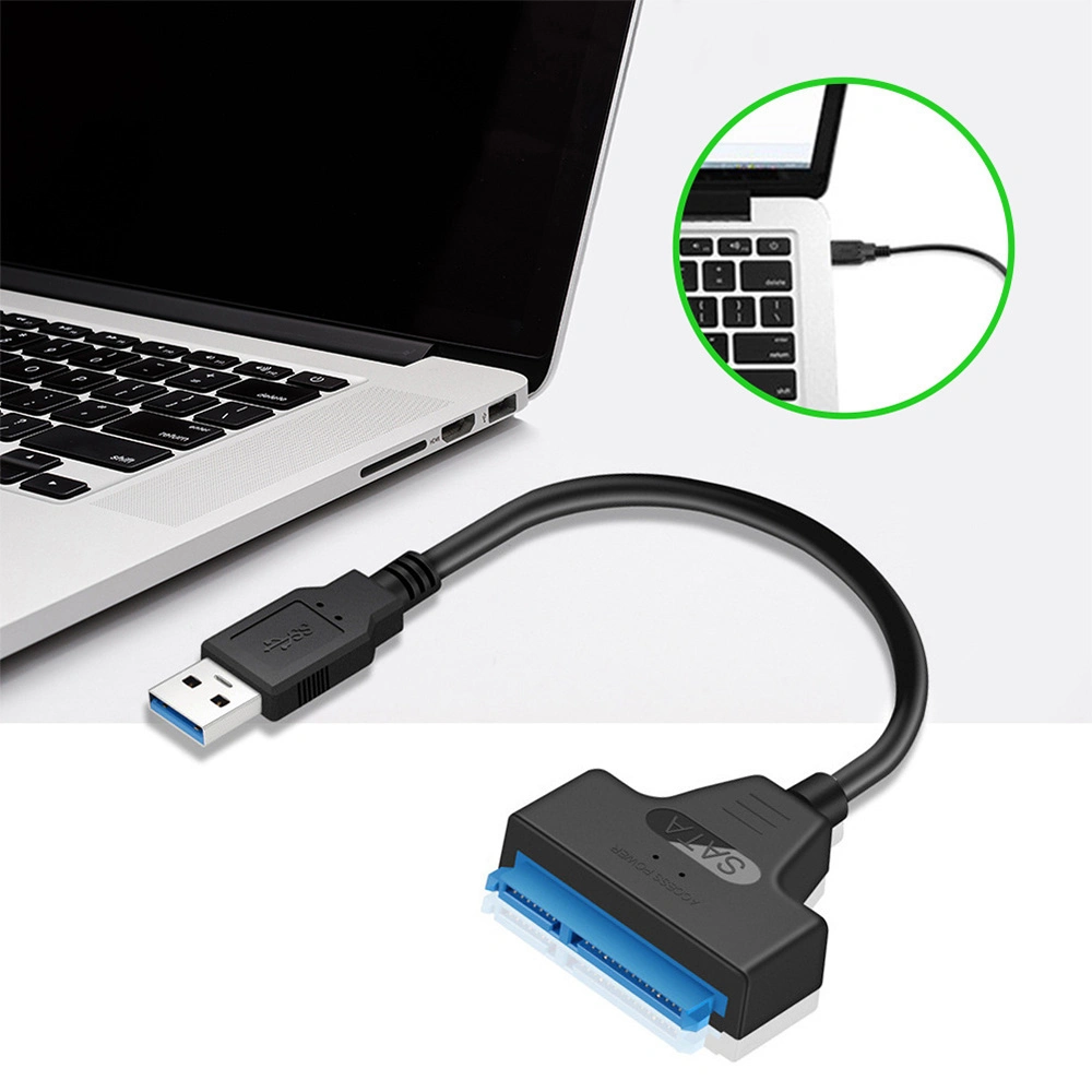 Precio de fábrica mejor venta USB 3,0 cable disco duro externo Convertidor USB a SATA 22pin de serie disco duro para 2,5" HDD/SSD