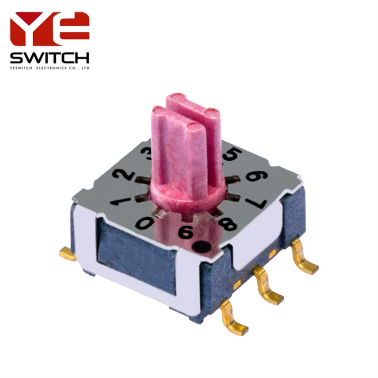 4+1pins Thru-Hole Octal 8 Position Coded Rotary DIP Switches