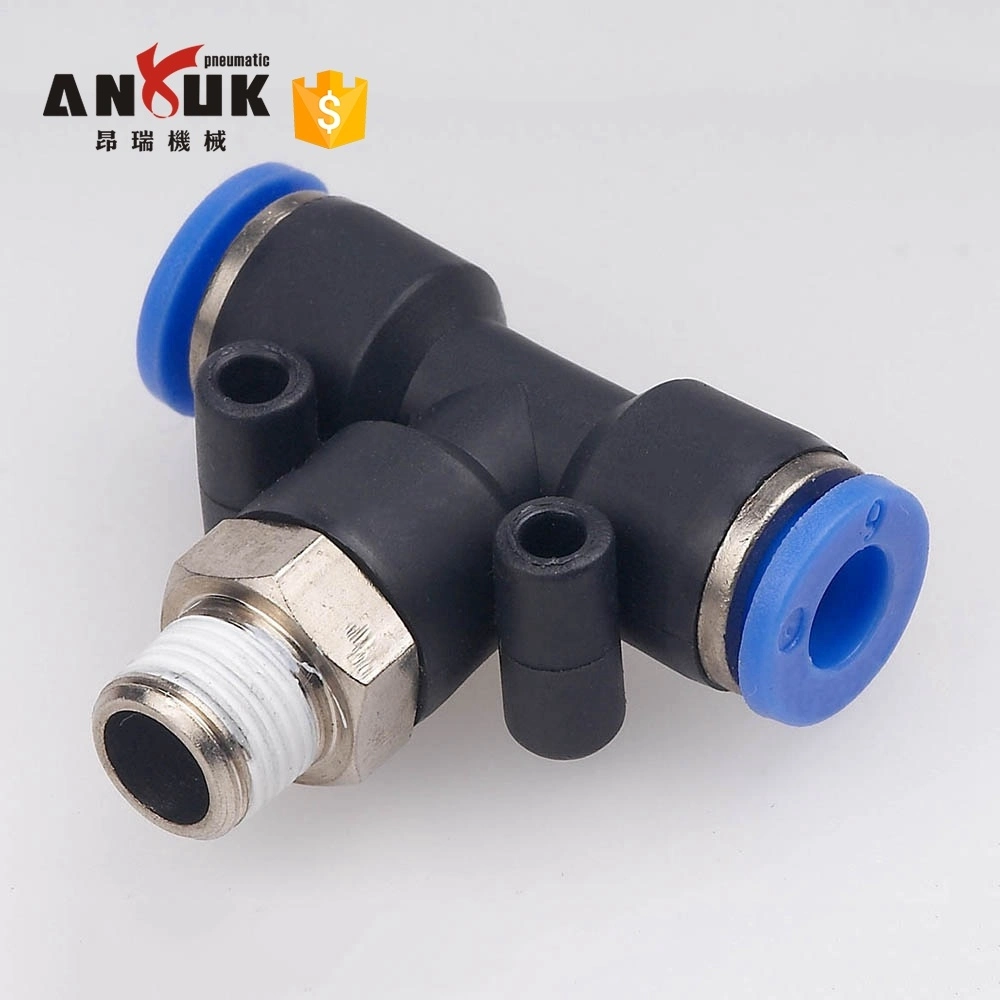 Pb Series T Type 3 Way Air Hose Connector Plastic Quick Connect Fitting