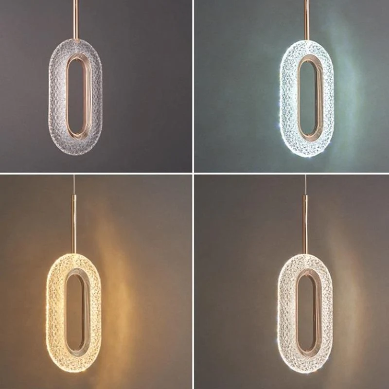 Lámparas modernas de cristal ovalado colgante LED luces de oro Chandelier