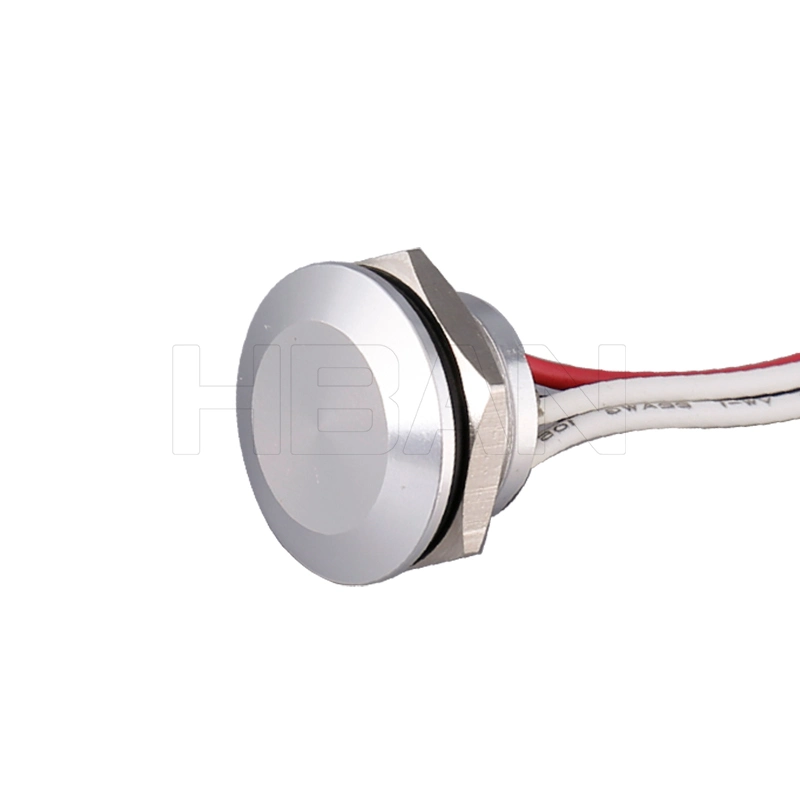 Flat Round Head IP68 Momentary Push Button 22mm Aluminum Touch Piezo Switch