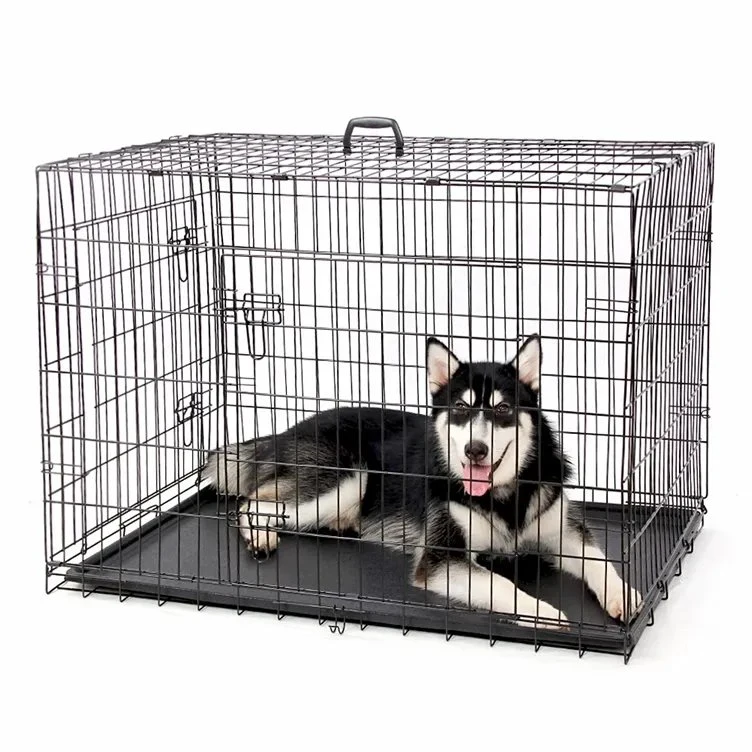 2023 New Design Custom Double Doors 48 Inch Metal Large Pets Crates Dog Cages