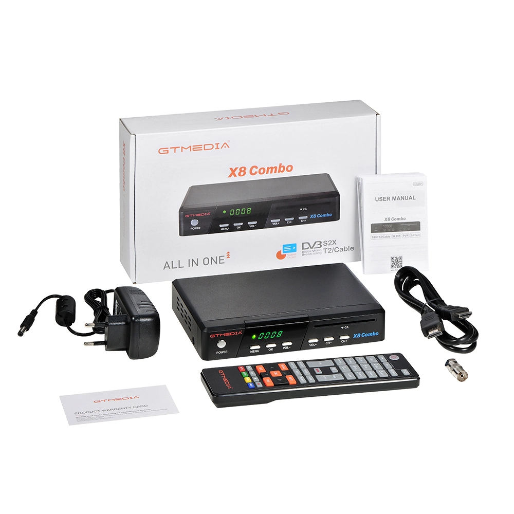 Gtmedia combo X8S2X DVB T2, receptor de satélite del cable