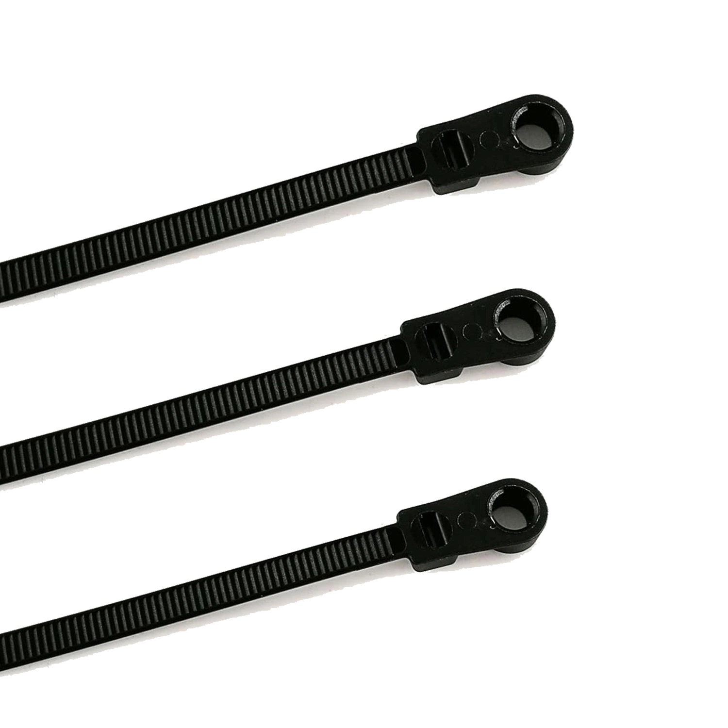 8-Inch 40lbs Mountable Head Cable Tie, 100-Piece/Pack, UV Resistant Black