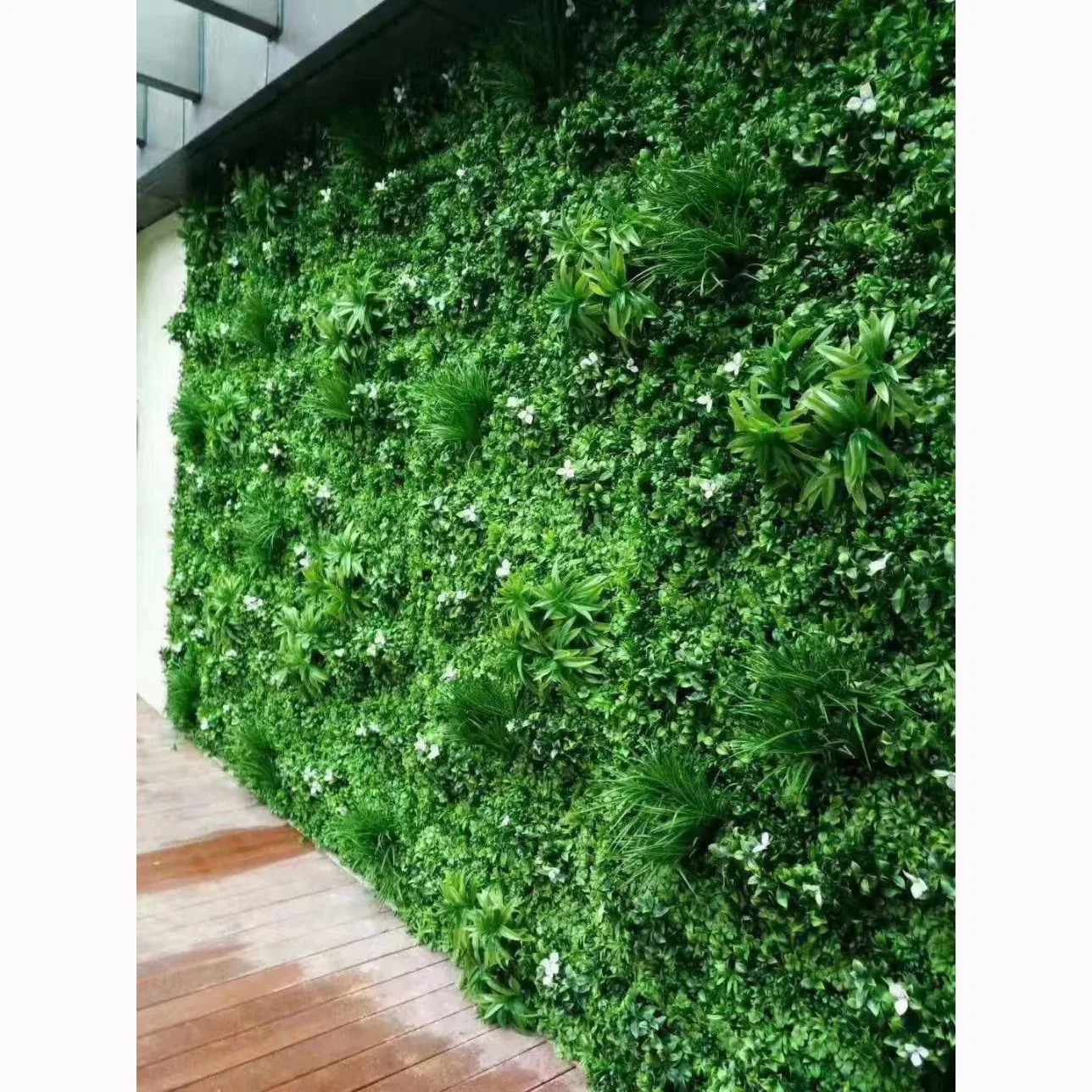 Startseite Gartendekoration Kunststoff Blume Fake Gras Wand Künstliche Synthetik Grüne Pflanzen