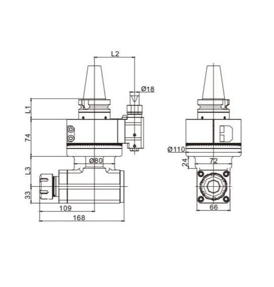 CNC Right Angle Head 90 Deg Model for Drilling