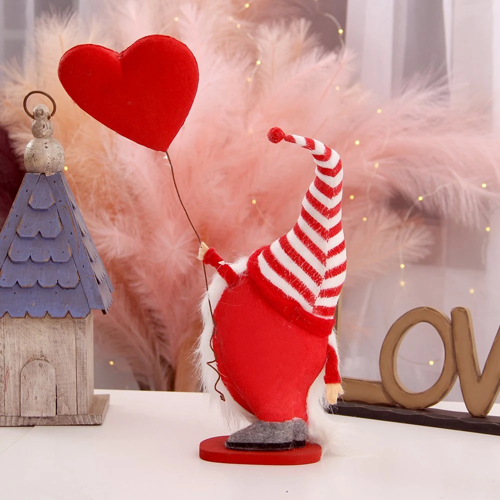 Hechos a mano la celebración de un globo de amor 2023 Boda Regalo de Gnome de San Valentín decoración del hogar los enanitos entrega diaria de la decoración de Gnome