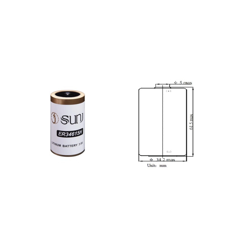 3,6V 19000mAh Er34615h batería de litio no recargable de alta capacidad para gas Metro