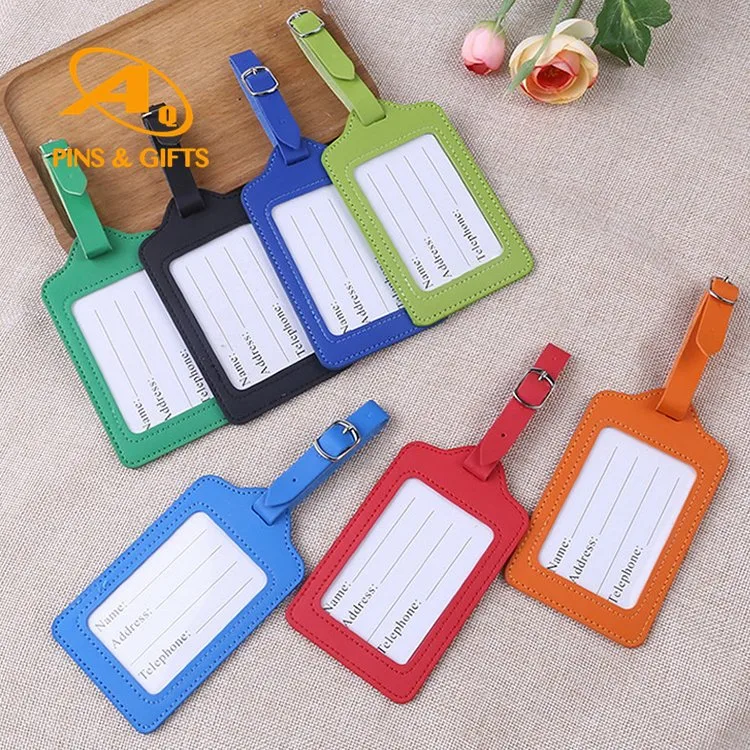 Factory Direct Sale Custom Gift Hot Sale Colorful Logo Soft Metal Leather PU Bag Luggage Tag