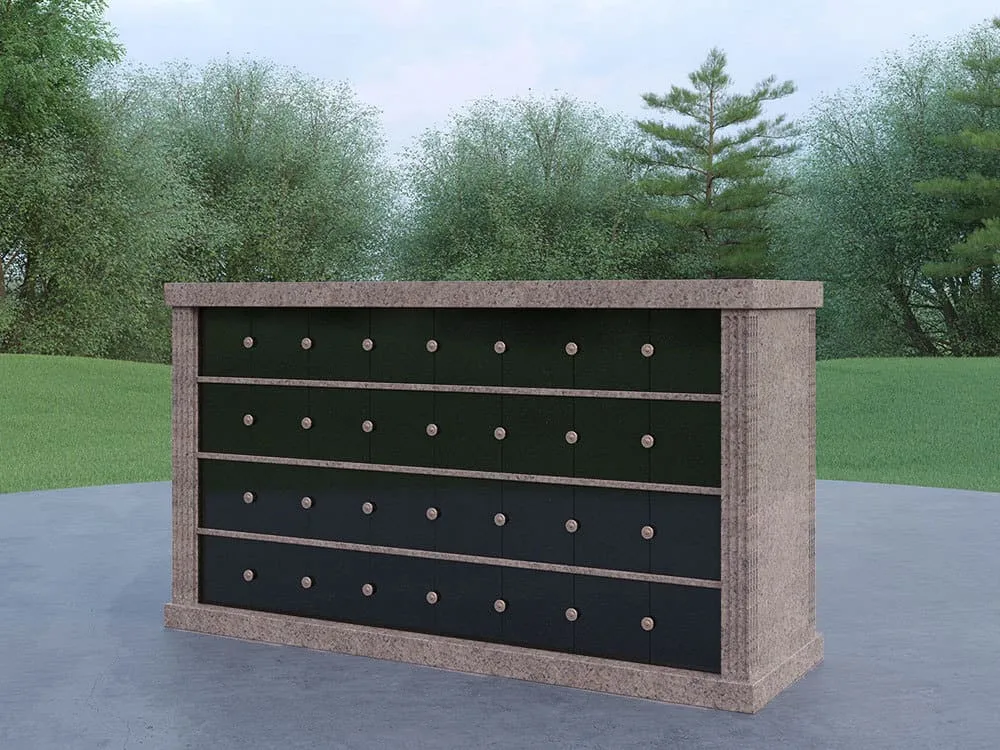 Rectangle Shape Granite Columbarium with 24 Niches, 36 Niches and 72 Niches