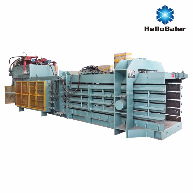 Waste paper semi-auto hydraulic press baler machine/packing machine for cardboard/occ/cartons/plastic/corrugated box with conveyor