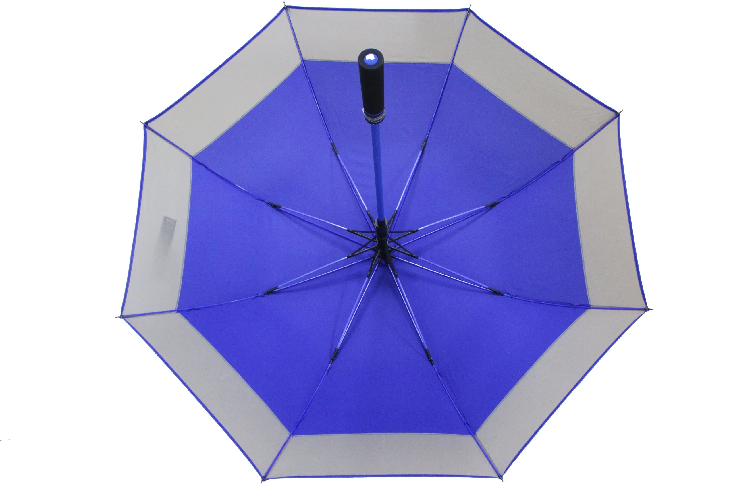 High quality/High cost performance Advertising Blue Fiberglass Frame Golf Umbrella with Custom Logo Printing