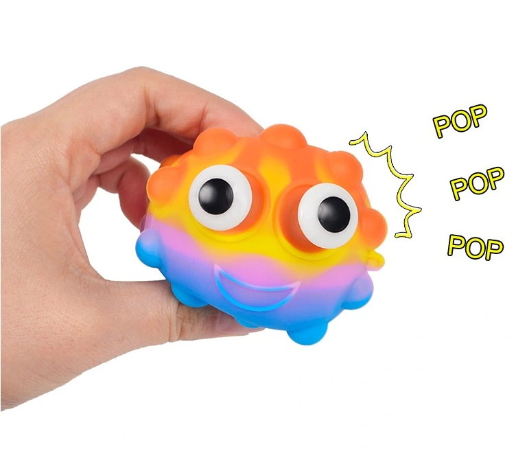 3D Squishy Push Pop Ball with Eyes Fidget Push Toy Pop for Kids