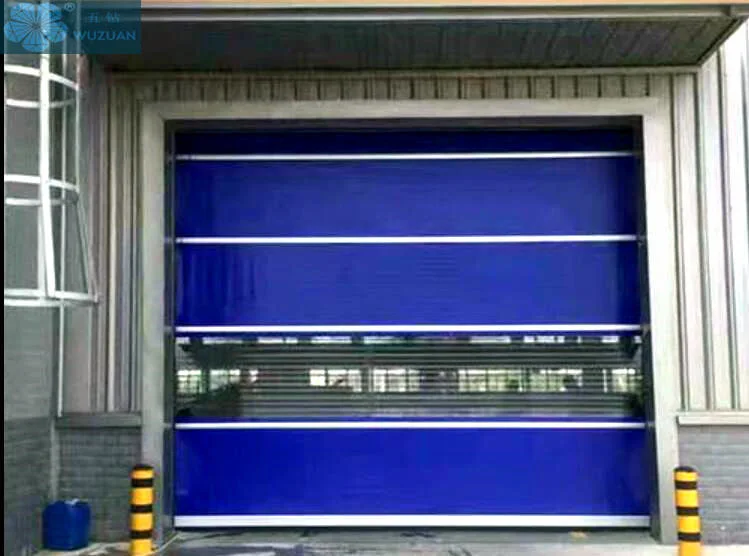 0.8 - 1.2mm Soft Plastic Curtain with 0.8 - 2mm Thick Clear PVC Window High Speed Roller Shutter Doors