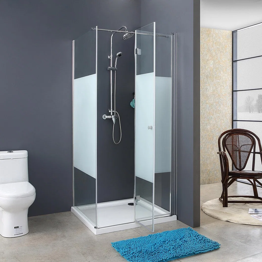 Qian Yan 30 pouces porte de douche en verre Chine salle de bains intérieure tempérée Cabine de douche en verre usine de nouveau design portable douche en verre Avec porte coulissante