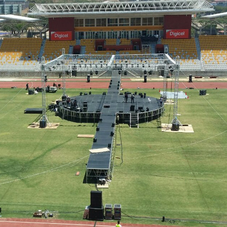 Gran durabilidad fácil montaje portátil regulable en altura a la venta de la fase de la fase rápida listo el estadio de la fase anterior