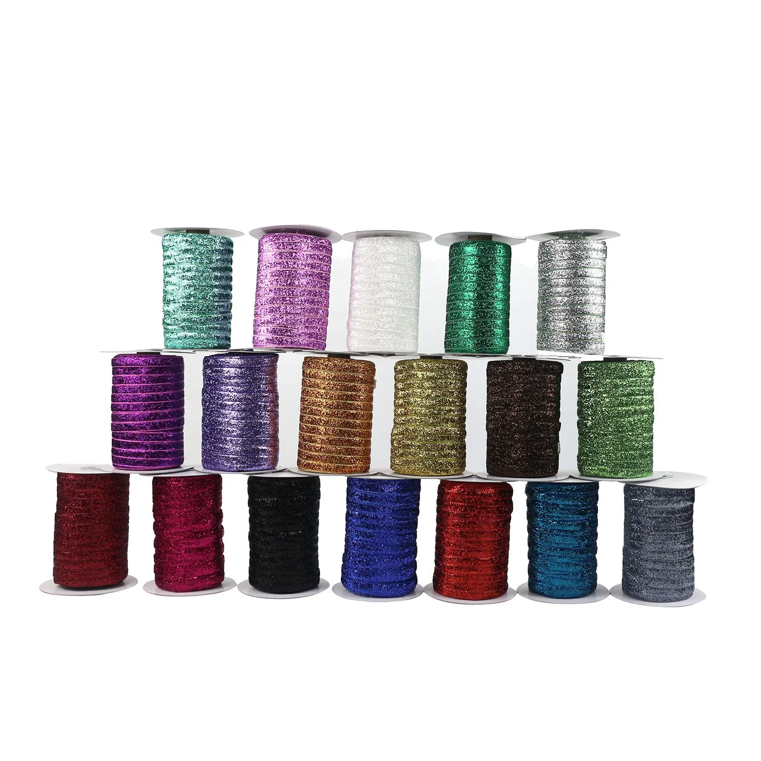 Factory Spot Onion Velvet Belt Dance Clothing Accessories Shiny Gold and Silver Onion Belt Single-Sided Elastic Ribbon Packaging Ribbon