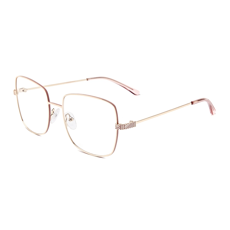 Mode Rectangle surdimensionnée métalliques en acier inoxydable Unisex verres optiques