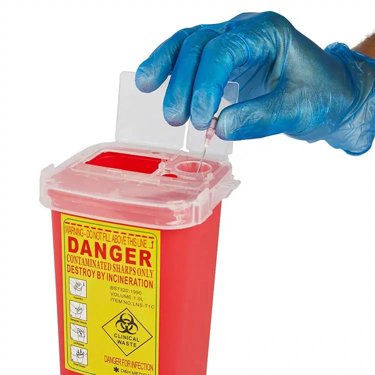 Medical Disposal Sharps Safety Box and Container Collecting Biohazard Waste and Syringe Needles