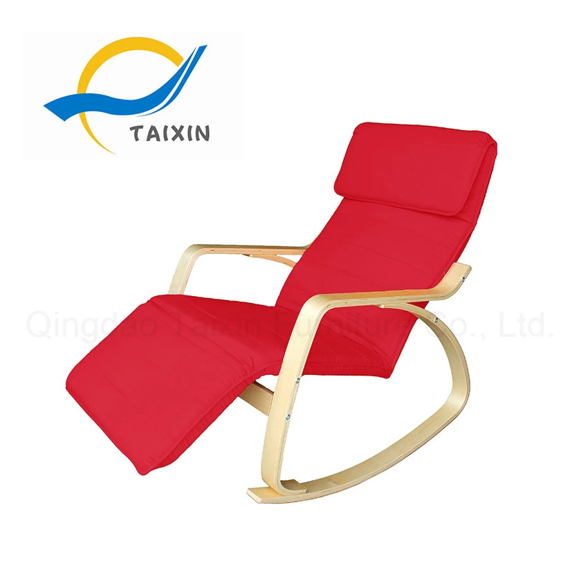 Bent Wood Leisure Rocking Chair Wooden Furniture with Foot Rest