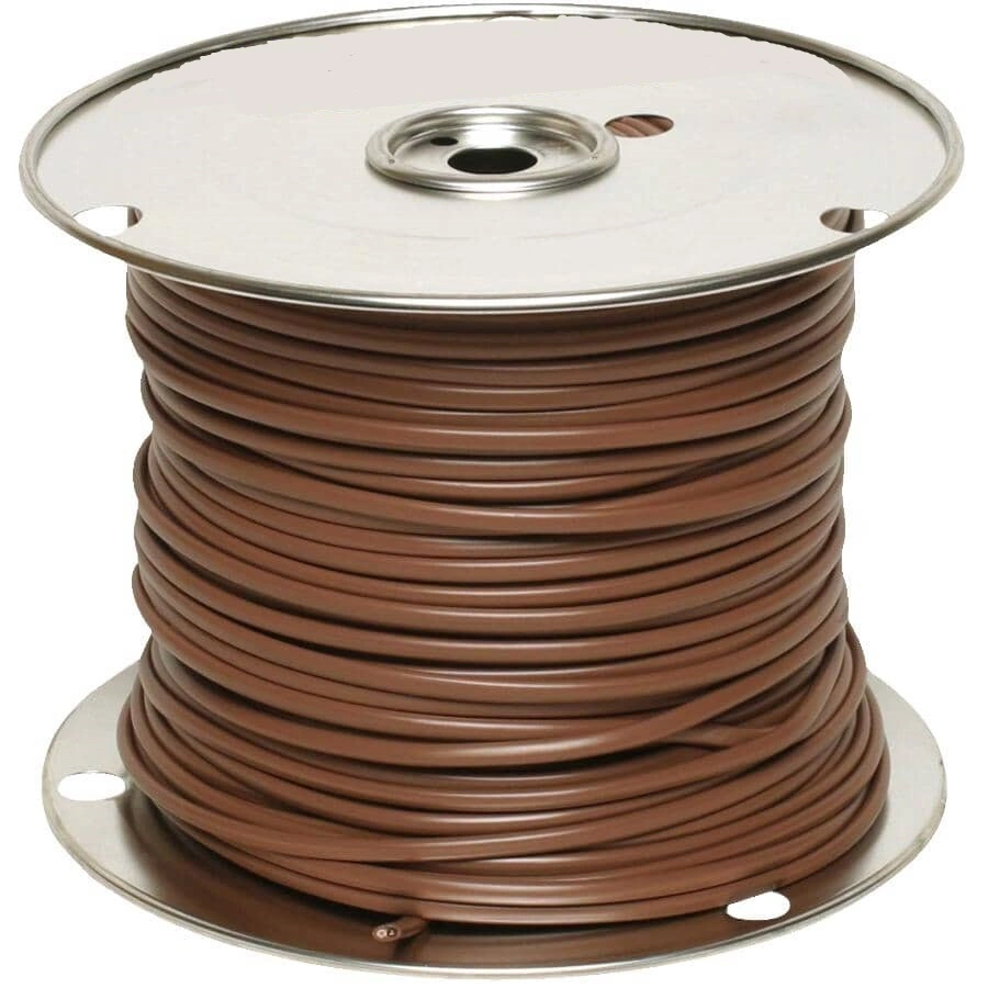 Brown 18AWG 2c-12c Cl2r or Cl3r Solid Bare Copper PVC Jacket Thermostat Control Wire for UL HVAC Systems