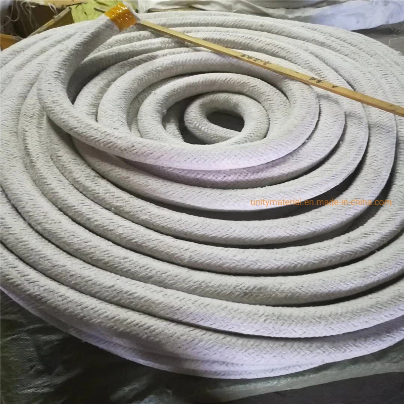 Fibre Mineral Wool Textiles Heat Resistant Round Twist Square Ceramic Fiber Rope for Stove Fire Door and Wood Burning Sealing with Ss Steel / Glass Wire