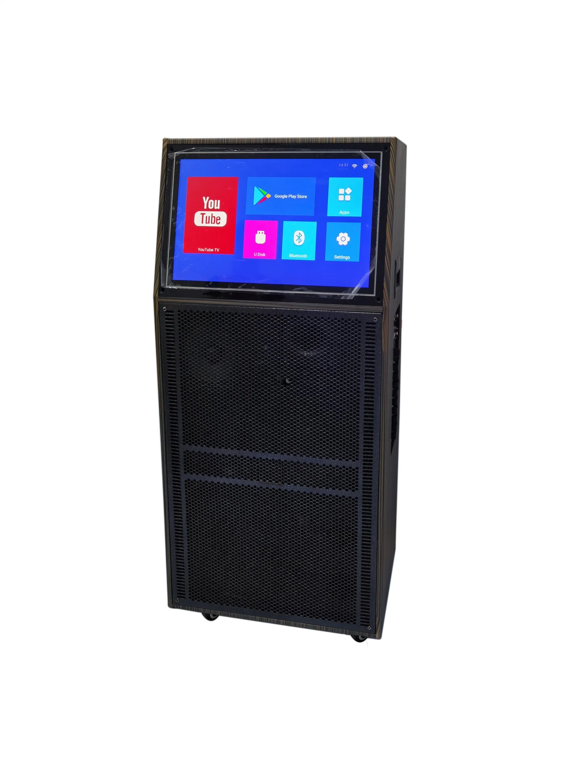 Professional Lautsprecher Tragbare kabellose Lautsprecher Holzschrank mit Touchscreen