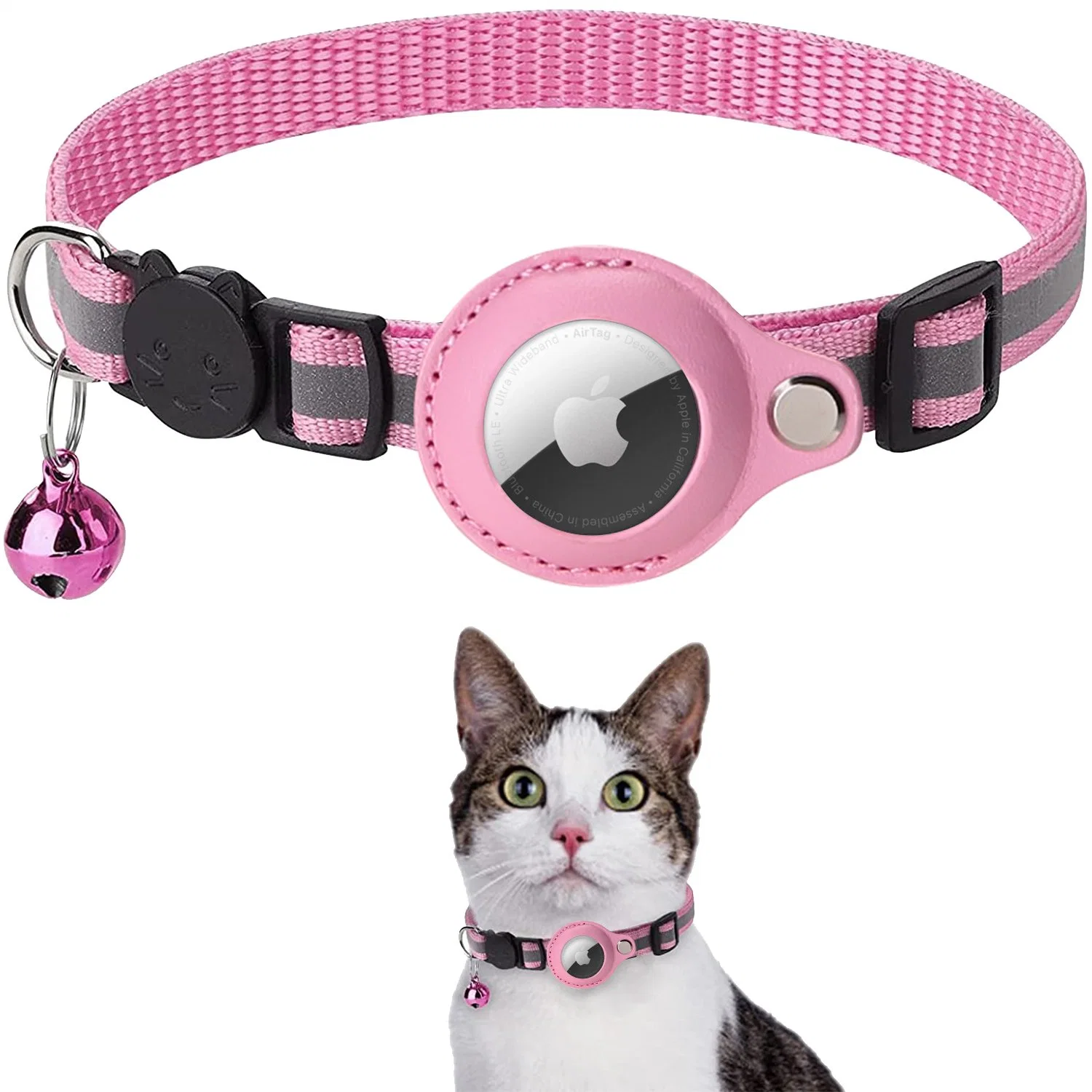 Hot Selling Cat Supplies Persionalized Logo Nylon Air Tag Collars