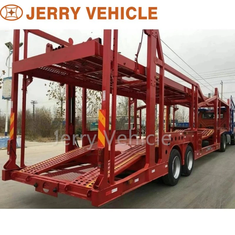 2 Axle 3 Axle Car Carrier Truck Trailer Vehicle Transport Skeleton Chassis Double Deck Semi Trailer