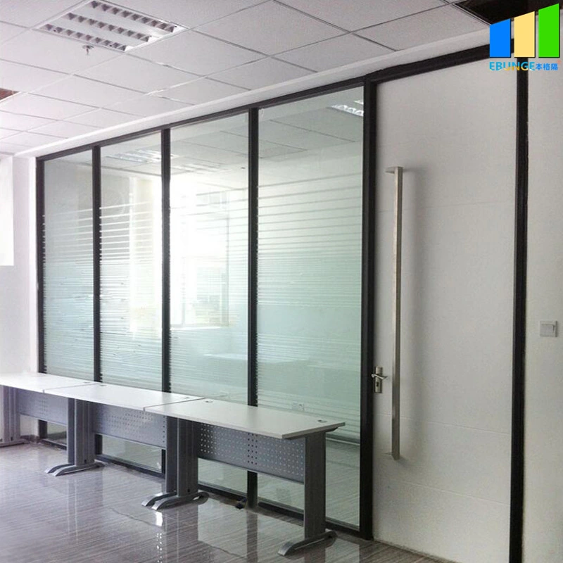 Modular Glass Wall Aluminum Indoor Glazed Wood Office Design Partition