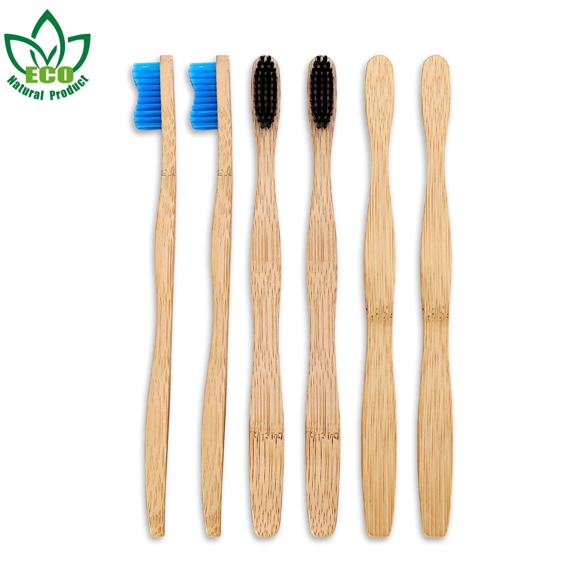 Amostra grátis Atacado por grosso biodegradável Eco Friendly Black Soft Bamboo Escova de dentes