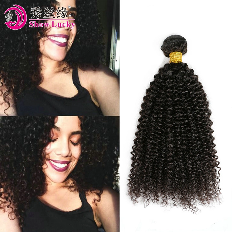 Fashion Natural Black 1# Color Kinky Curly 8A Virgin Indian Human Hair Products