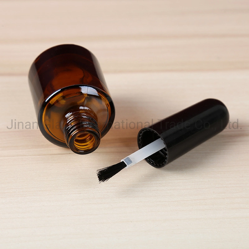 2021 Brown Glass Nail Polish Bottle Empty with a Lid Brush Empty Cosmetic