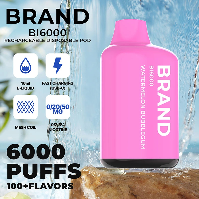 2023 Hidi OEM ODM Private Brand White Label Rechargeable 12 Flavors 6000 Puff Ceramic Mesh Core Disposable Vape	Vape Battery Flat