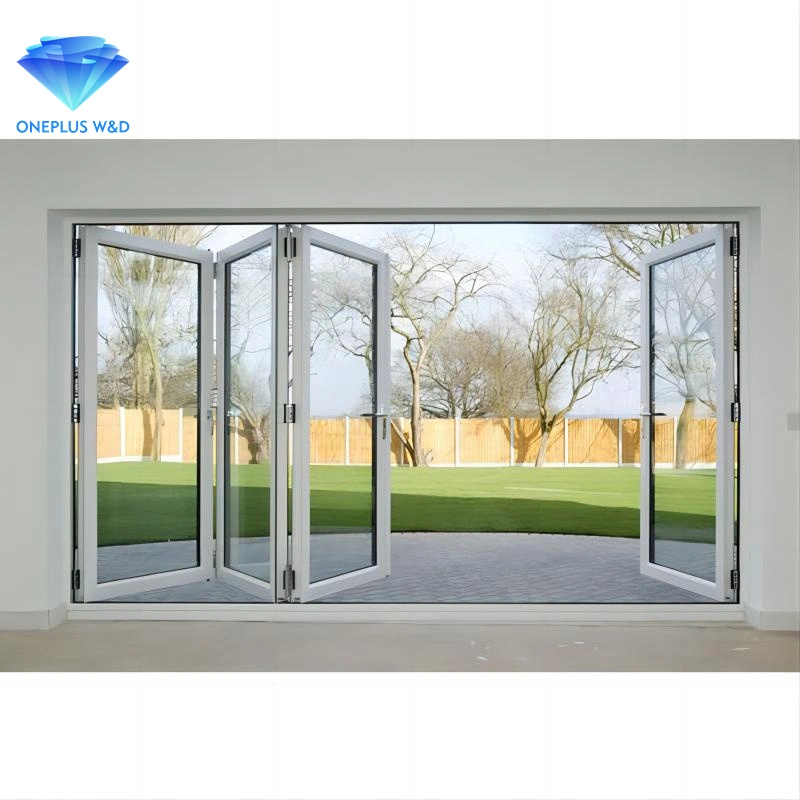 Foshan Factory Supply American Standard Aama Wholesale Aluminum Alloy Framethermal Break Low-E Glass Bi-Folding Balcony Door